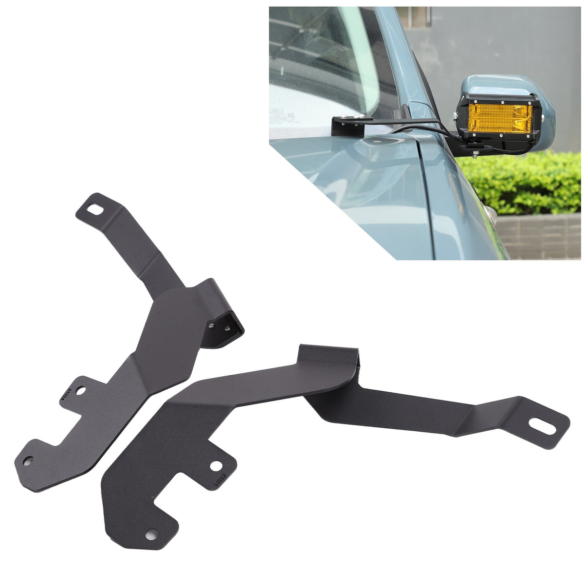 Carbon Steel Hood Light Mount Bracket Holder For Ford Maverick 2022+ 17