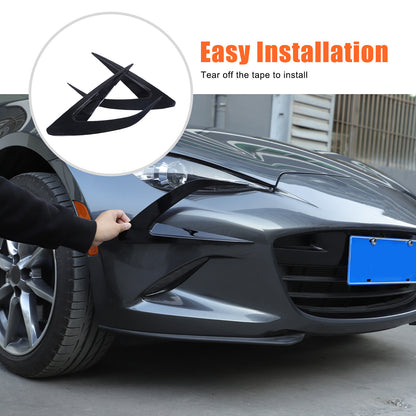 Gloss Black Front Side Vent Fin C Canards Splitter For Mazda MX-5 Miata 2016-23 14
