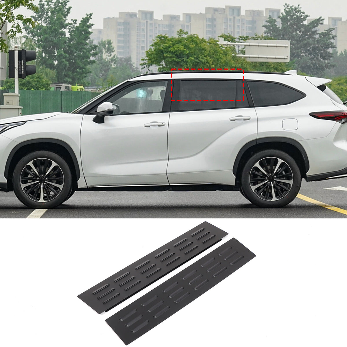Rear Door Window Louver Air Vent Panel Trim Cover For Toyota Highlander 2022+ 5
