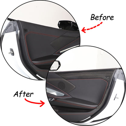Real Carbon Fiber Inner Interior Door Panel Cover Trim For Corvette C8 2020-26 16