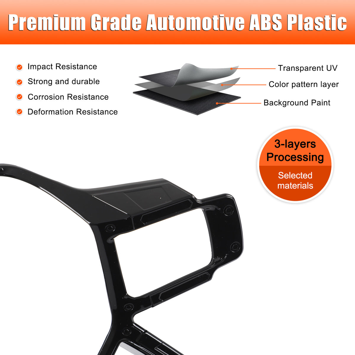 Mecha Glossy Black Steering Wheel Frame Trim For Land Rover Defender L663 20-25 7