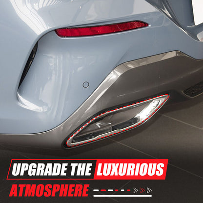 Glossy Black Stainless Rear Exhaust Tip Trim For BMW 8 Series Coupe G14 2019+ 15