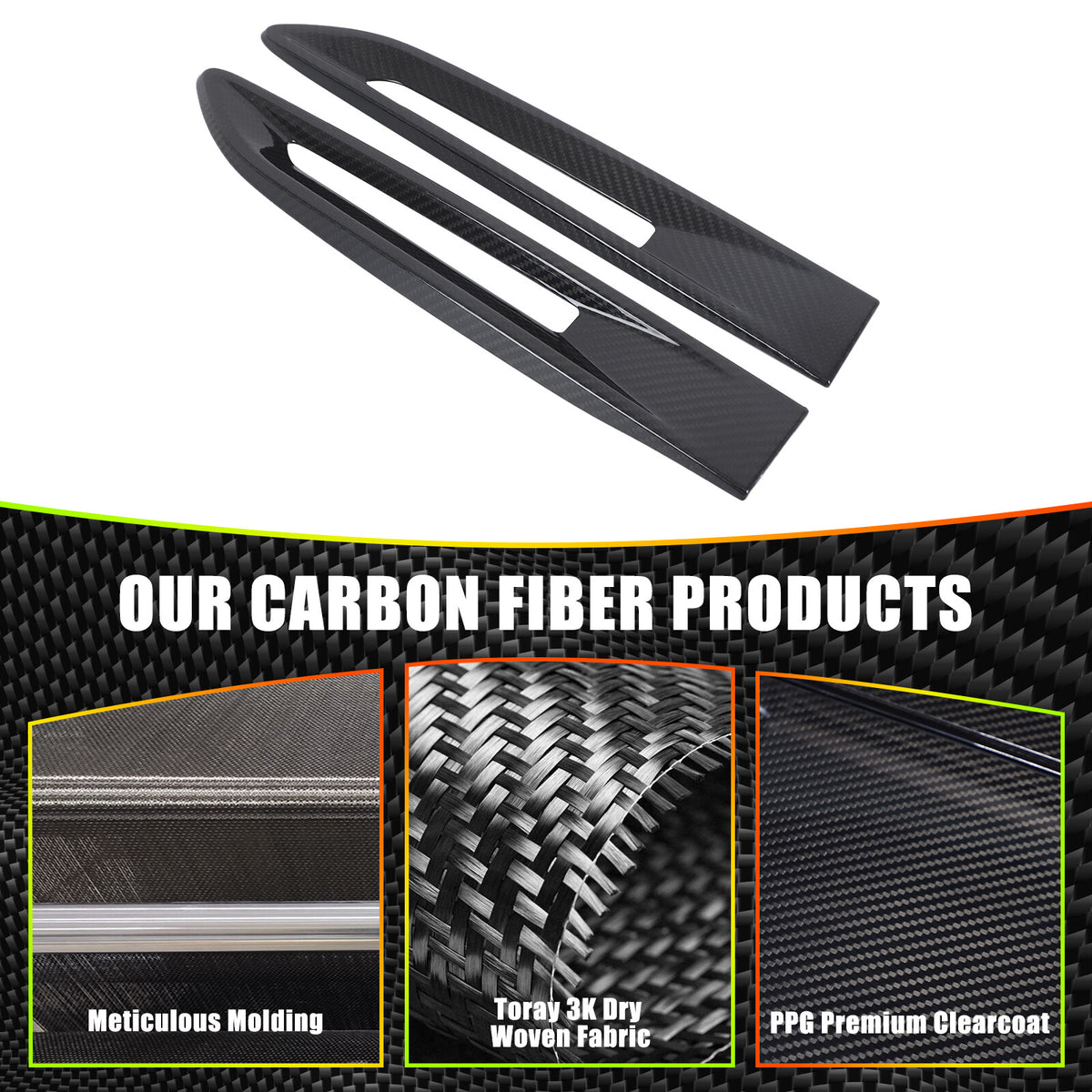 Real Carbon Fiber Side Air Vent Fender Trim For Jaguar F-pace XE XF X761 2016-20 14