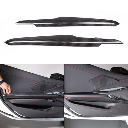 Real Carbon fiber Interior Inner Door Panel Cover Trim for Corvette C8 20-26 US 20