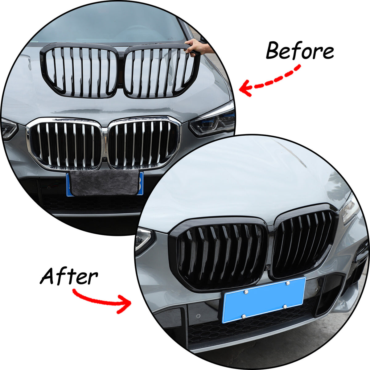 Replace Glossy Black Front Kidney Grille For BMW X5 G05 2019-2022 2023 3