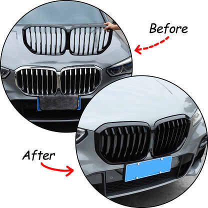 Replace Glossy Black Front Kidney Grille For BMW X5 G05 2019-2022 2023 3