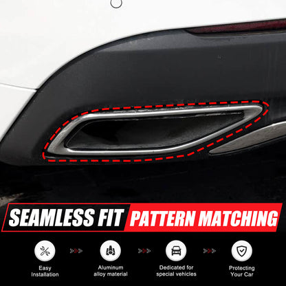 Stainless Steel Glossy Black Quad Exhaust Tailpipe Trim For Lincoln MKZ 2017-21 5