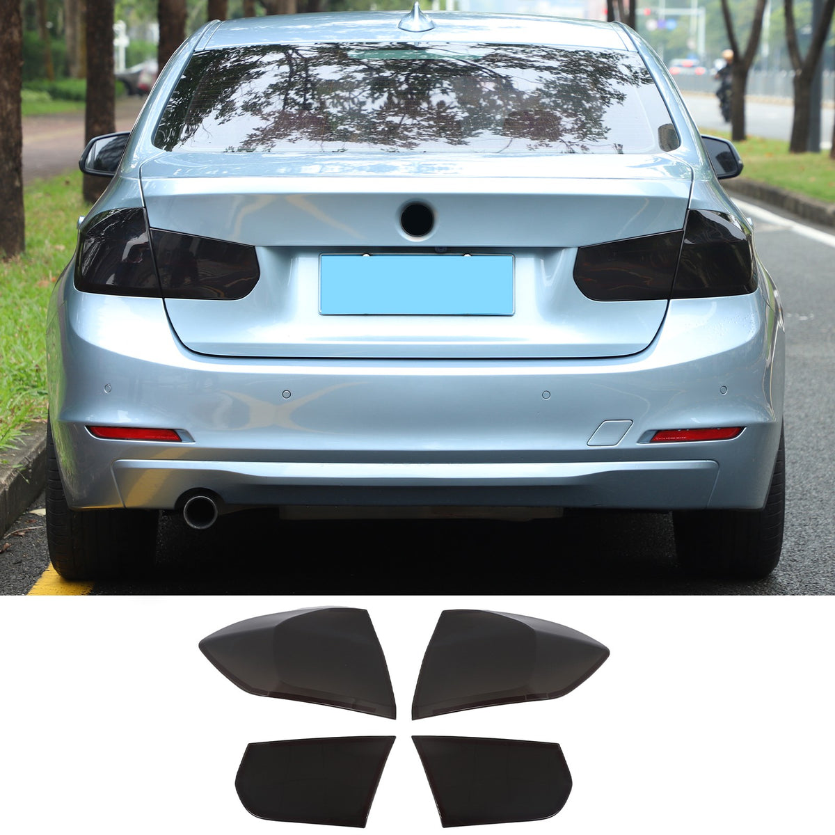 Smoked Black Rear Tail Light Cover Trim For BMW 3 Series F30 F35 /BMW M3 F80 18
