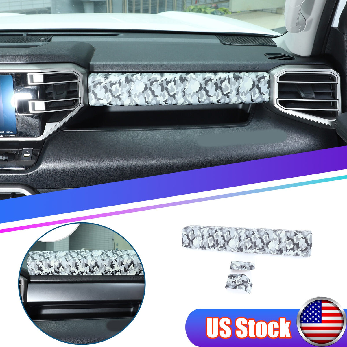 Camouflage ABS Center Dashboard Panel Trim For Toyota Tundra/Sequoia 2022+ US 1