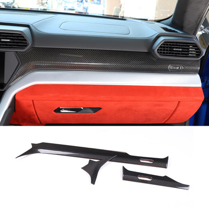 Real Carbon Firber Front Dashboard Strip Cover Trim For Lamborghini Urus 2018-23 2