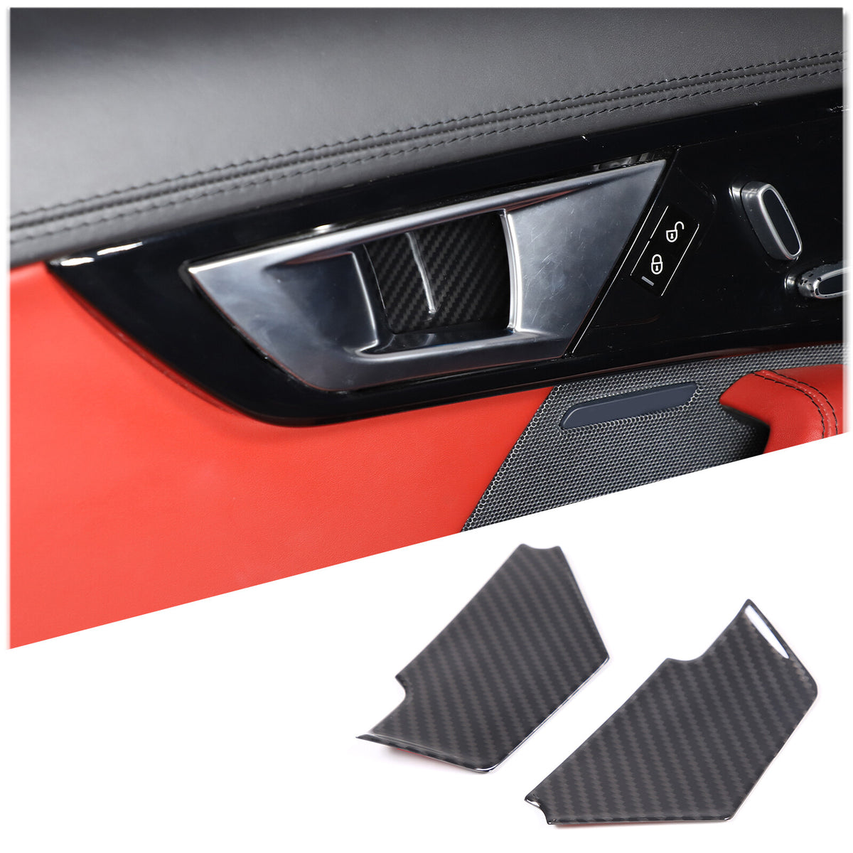 ABS Carbon Fiber Interior Full Set Cover Trim Kit For Jaguar F-type X152 2013-25 - Styles 11-15 34