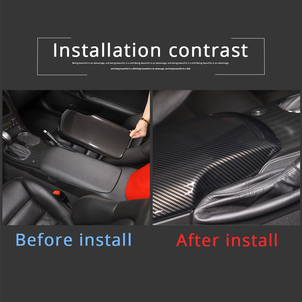 ABS Carbon Fiber Center Console Interior Trim Cover Full Set Kit For Corvette C6 - Styles 11-14 12