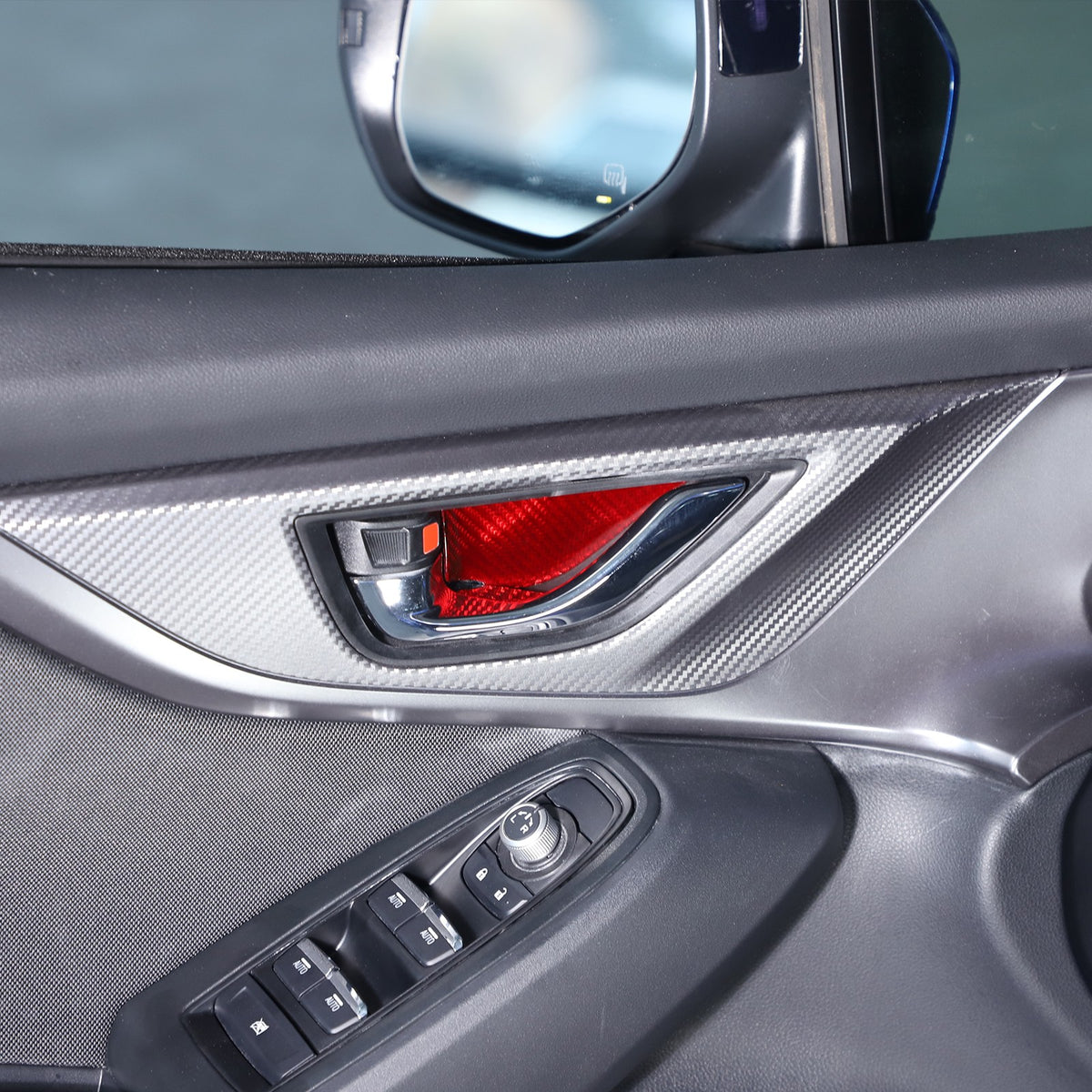 Red Real Carbon Fiber Inner Door Bowl Trim Cover For Subaru WRX VB 2022+ 11