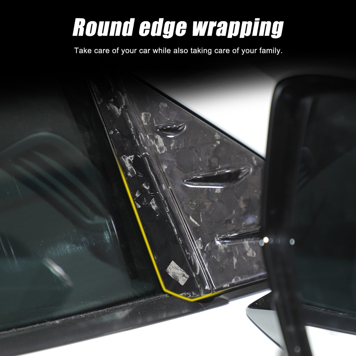 Forged Real Carbon Fiber A-Pillar Triangle Trim Cover For Corvette C8 2020+ 15