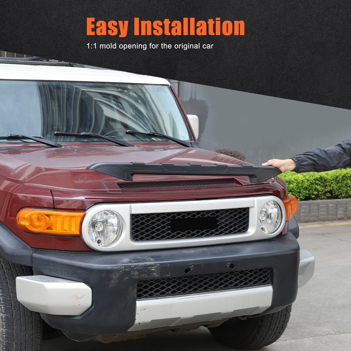 Matte Black ABS Front Grille Headlight Trim For Toyota FJ Cruiser 2007-2021 US 12