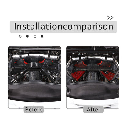 Red Alloy Car Engine Bay Trim Interior Cover For Corvette C8 Z06 Z51 2020-2026 5