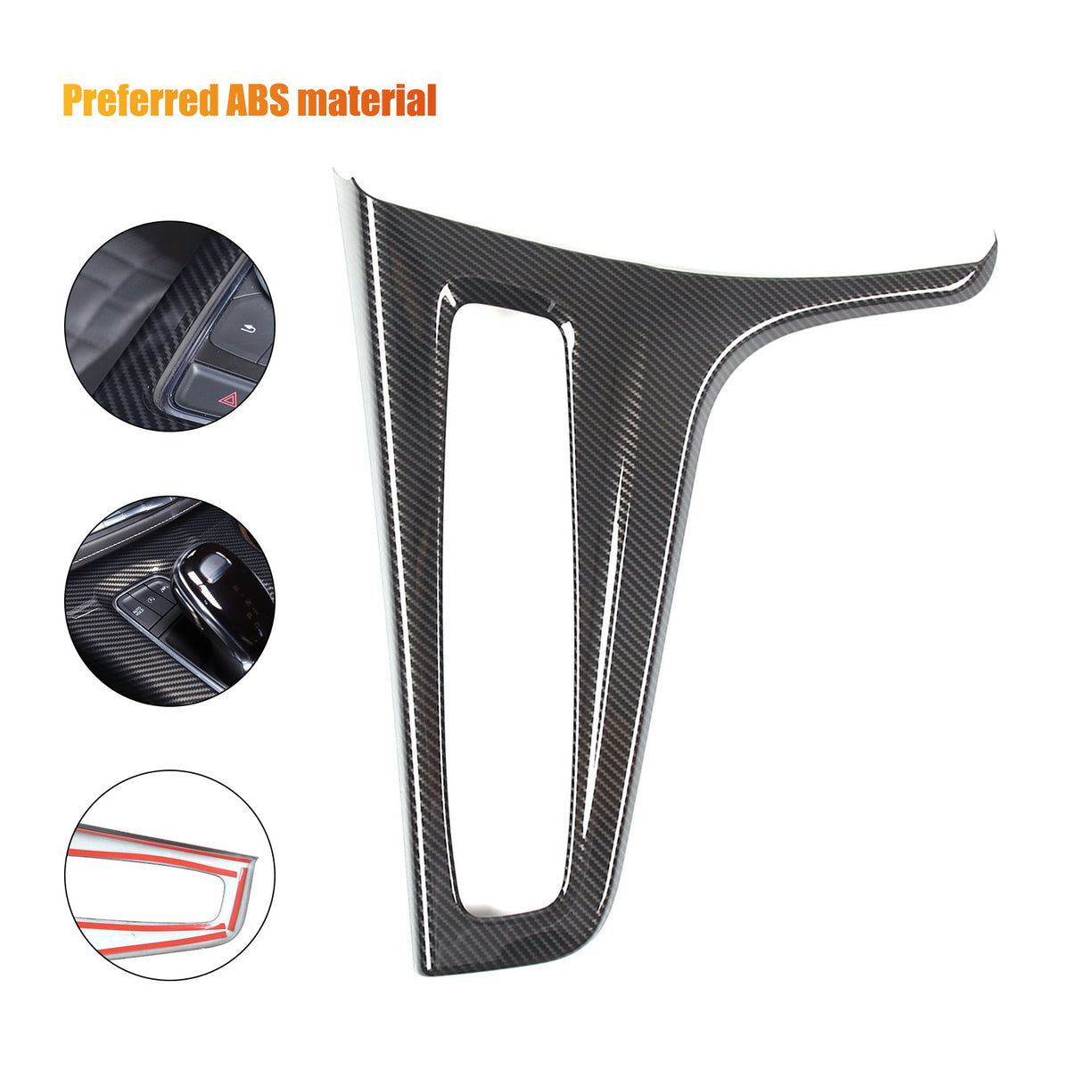 Carbon Fiber ABS Center Control Gear Trim Panel For Cadillac Escalade 21-23 US 12