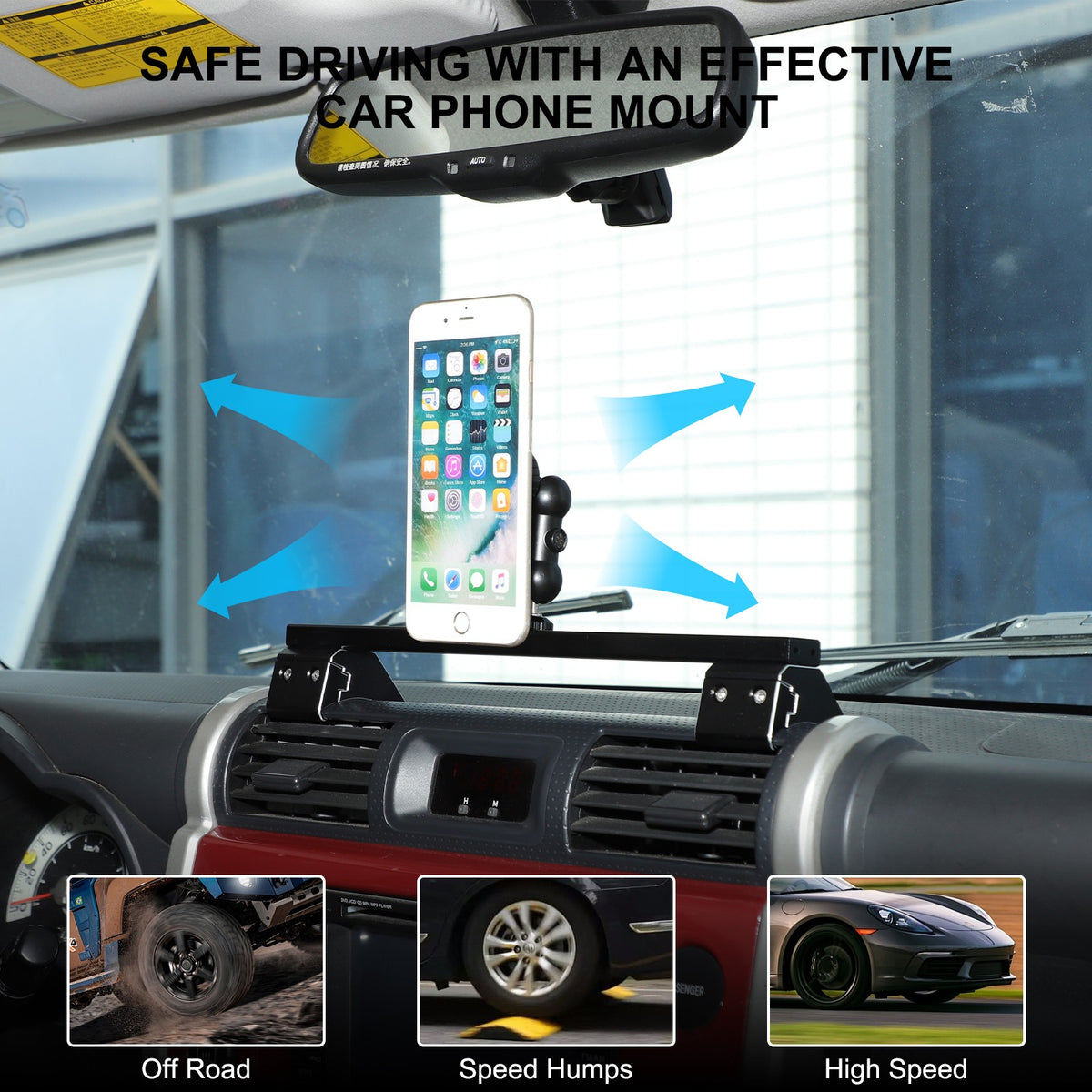 Magnetic Console Multi-Function Phone Mount Bracket For Toyota FJ Cruiser 07-21 19