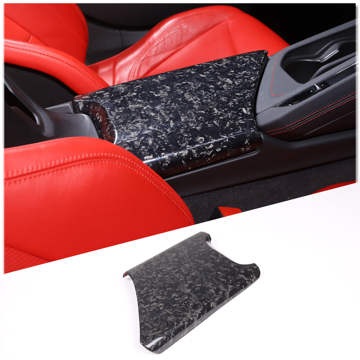 Forged Carbon Fiber Center Console Armrest Box Cover For Corvette C8 2020-26 10