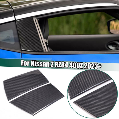 Real Carbon Fiber Car B-Pillar Trim Cover For Nissan Z RZ34 400Z 2023+ 1