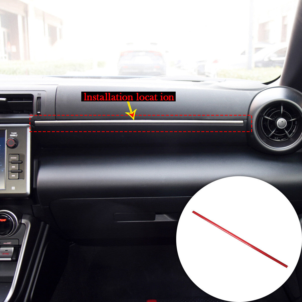 Red Real Carbon Fiber Interior Center Console Trim Set Kit For Subaru BRZ 22+ 136