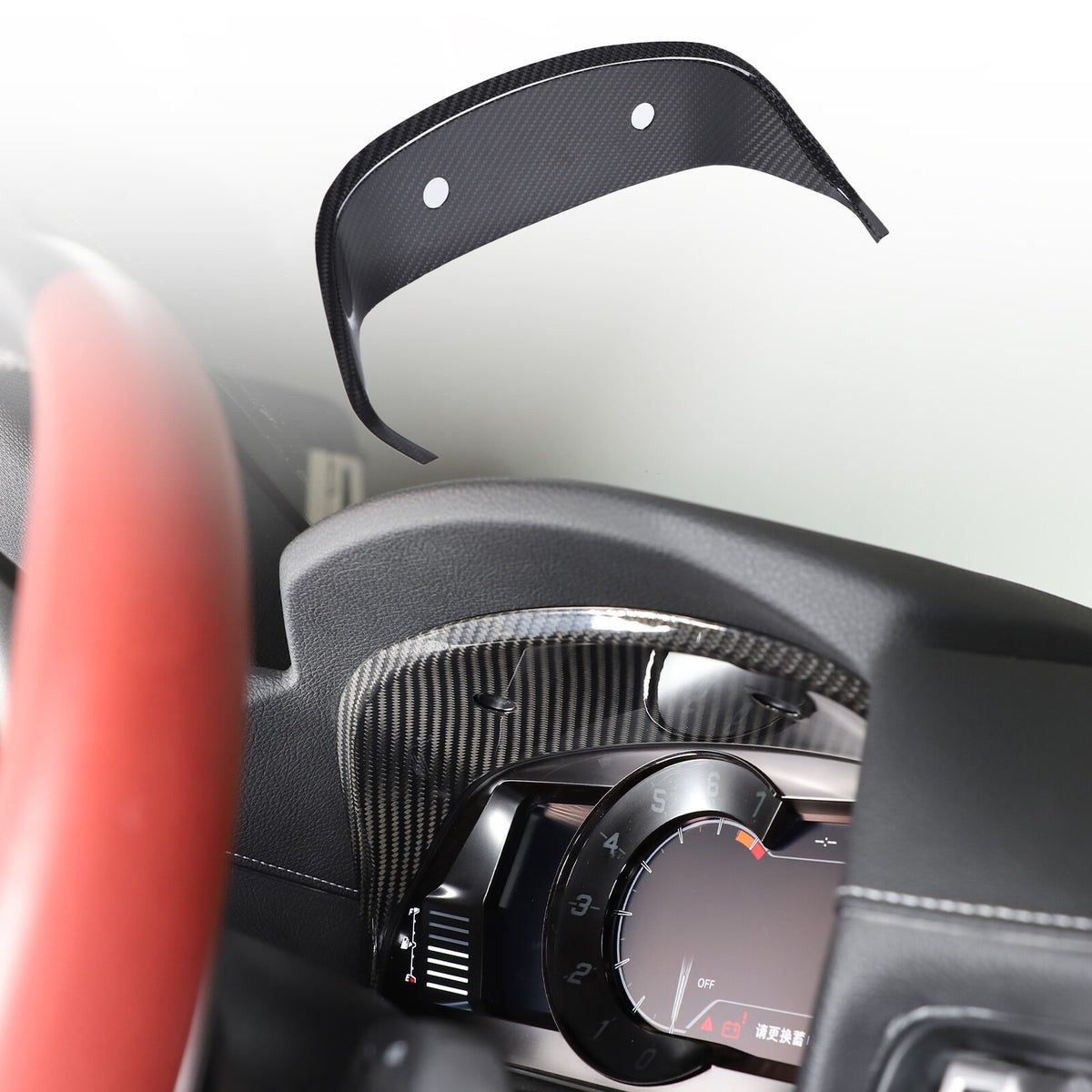 Real Carbon Fiber Dashboard Instrument Cover Trim For Toyota Supra A90 2019-22 17