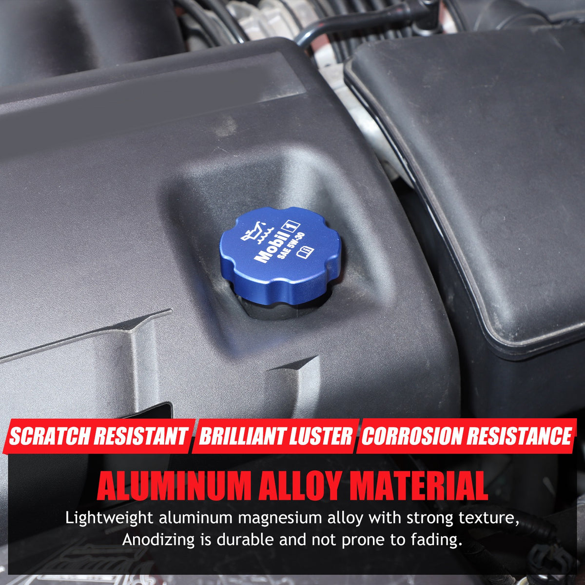 5pcs Alloy Blue Engine Cabin Fluid Cover Decorate Caps For Corvette C6 2005-2013 6