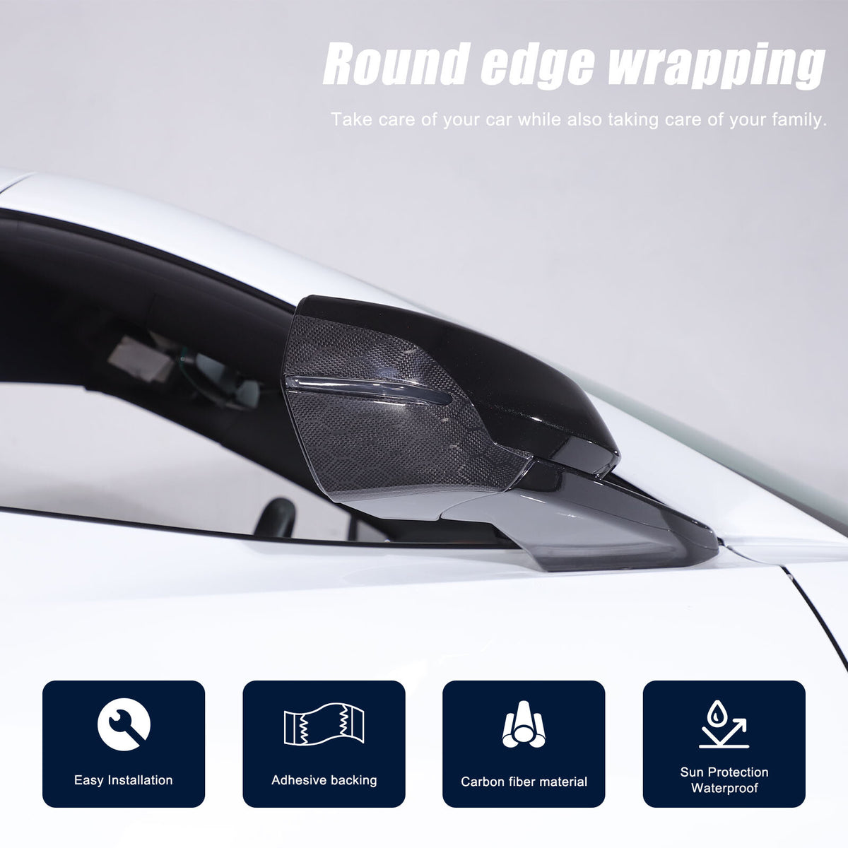 Honeycomb Carbon Fiber Rearview Mirror Base Cover Trim For Corvette C8 2020-2026 21