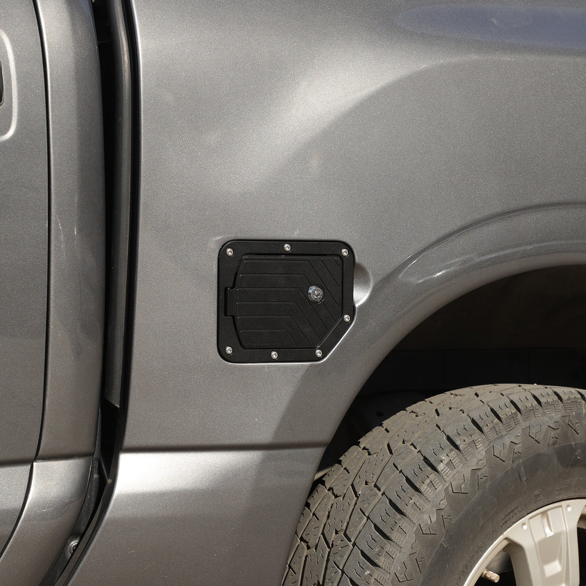 Black Aluminum Door Fuel Tank Cover W/ Lock Gas Cap Trim For Nissan Titan 16-23 12