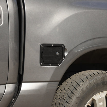 Black Aluminum Door Fuel Tank Cover W/ Lock Gas Cap Trim For Nissan Titan 16-23 12