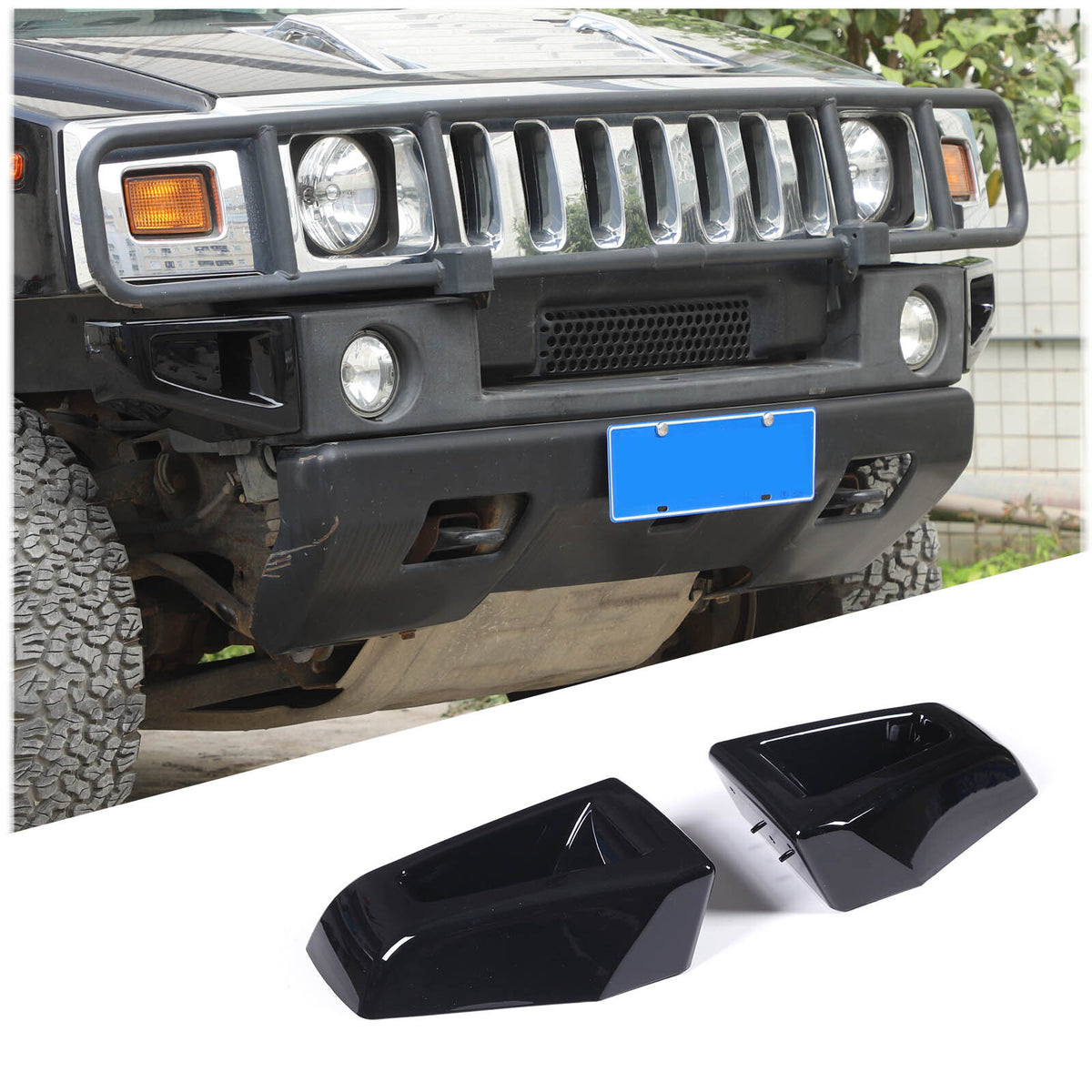 34pcs Glossy Piano Black Full Bumper Tail Light Trim Kit For Hummer H2 2003-2009 9