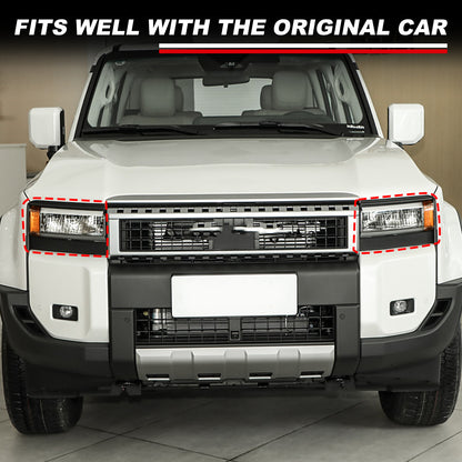 Steel Front Fog Light Lamp Cover Trim Ring For Toyota Land Cruiser LC250 24+ 10
