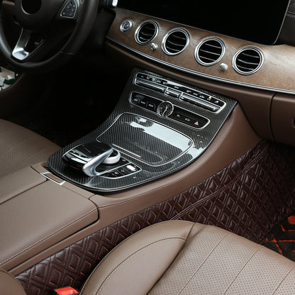 Real Carbon Fiber Center Gear Shift Panel Trim For Benz E-Class W213 2016-18 5