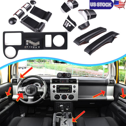 Matte Black Interior Set Dash Panel Cover Trims Kit for Toyota FJ Cruiser 07-22 1