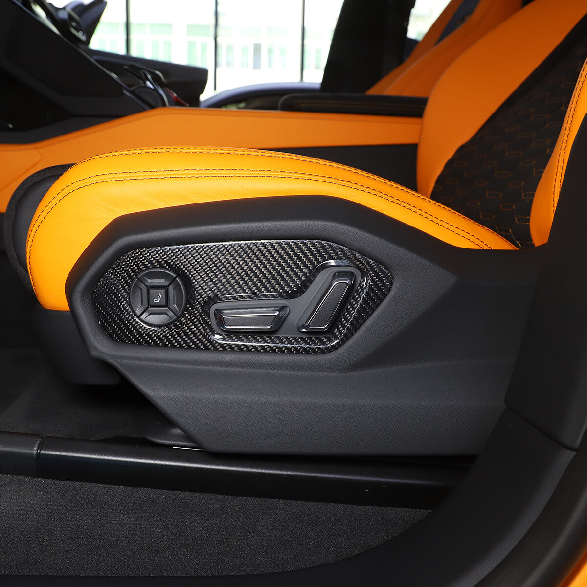 Carbon Fiber Seat Backrest Switch Panel Cover Trim For Lamborghini URUS 18-23 11
