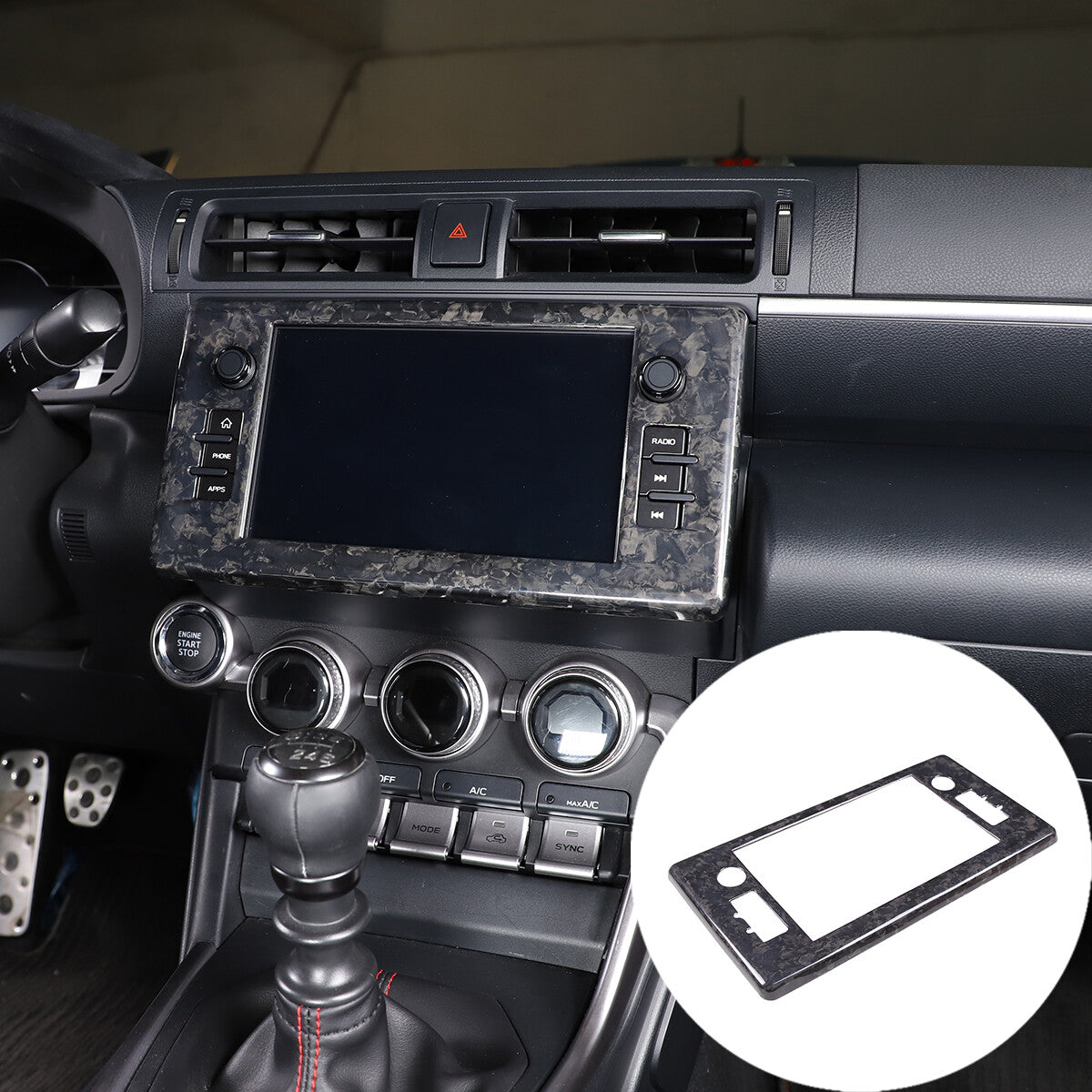 Forged Console GPS Navigation Panel Cover Trim For Toyota 86/Subaru BRZ 2022 3