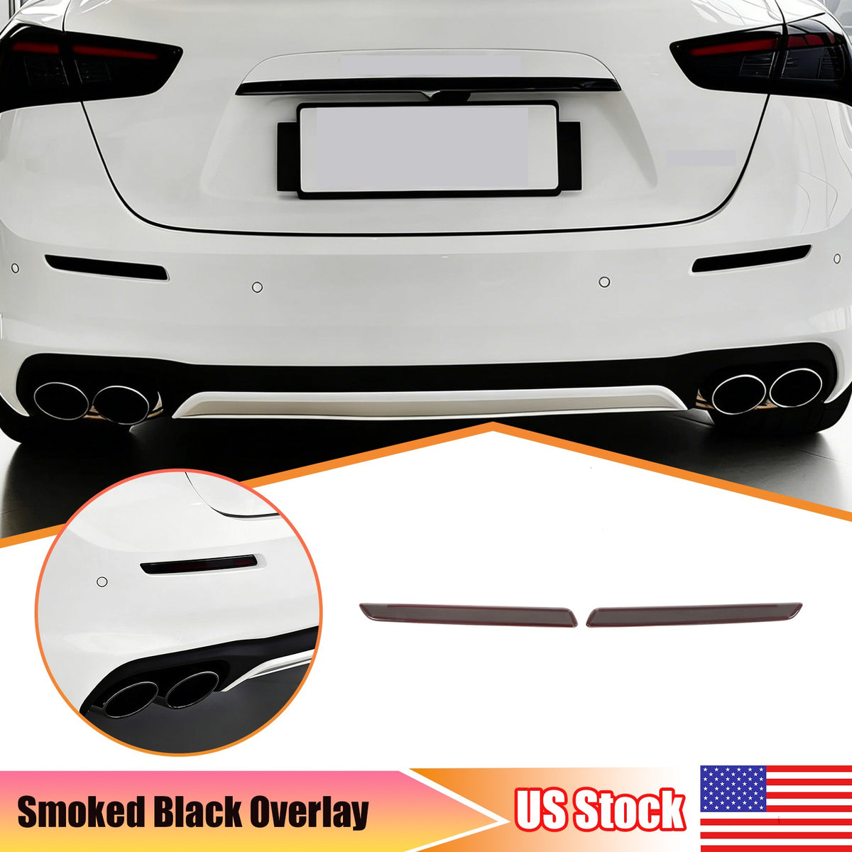 Smoked Black Rear Fog Tail Light Lamp Cover Trim For Maserati Ghibli 18-23 US 1