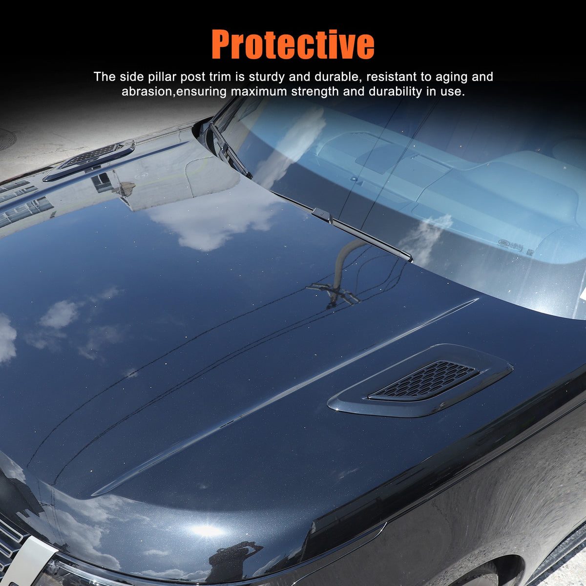 Piano Black ABS Exterior Hood Air Vent Trim For Range Rover Vogue L460 2023+ 16