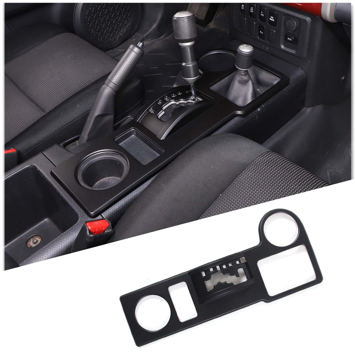Matte Black Gear Shift Box Panel Cover Trim For Toyota FJ Cruiser 2007-2021 19