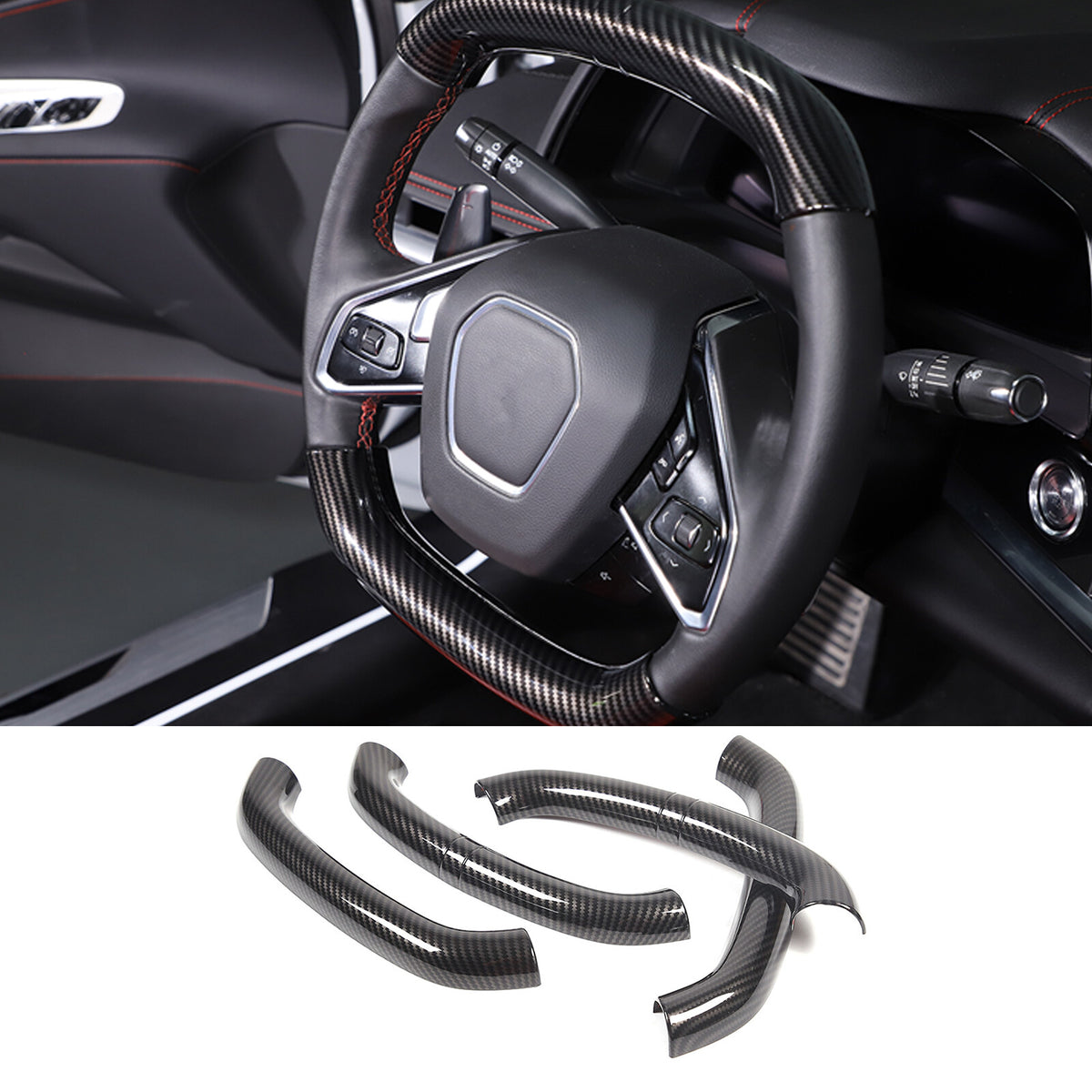 Carbon Fiber ABS Interior Full Decor Cover Trim Kit For Corvette C8 2020-2025 - Styles 46-50 22