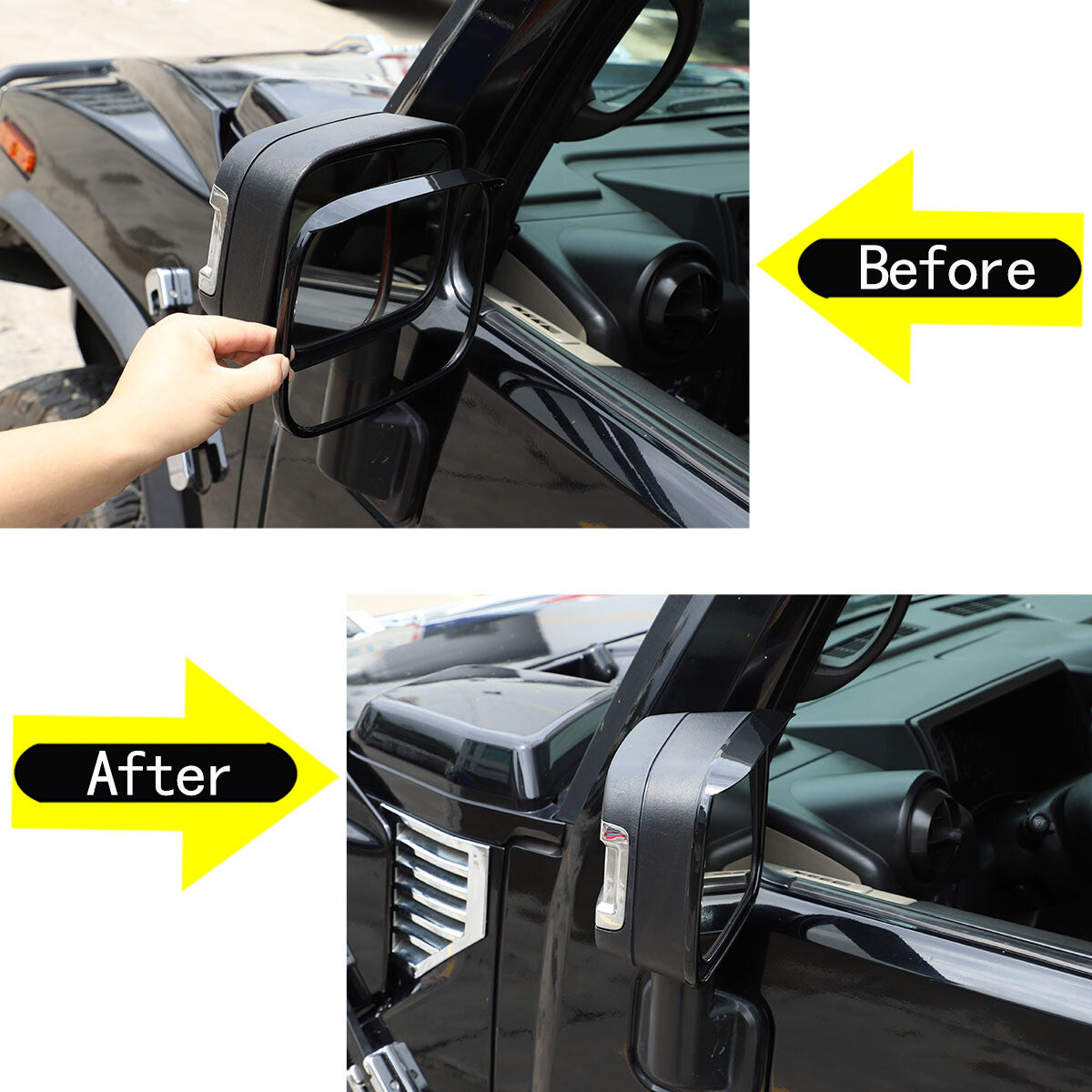Glossy Piano Black Front Bumper Exterior Trim Cover Set For Hummer H2 2003-2009 - Styles 6-10 44