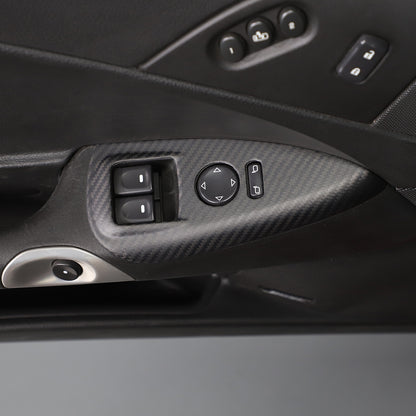 Matte Dry Real Carbon Fiber Center Console Trim Cover For Corvette C6 2005-13 82