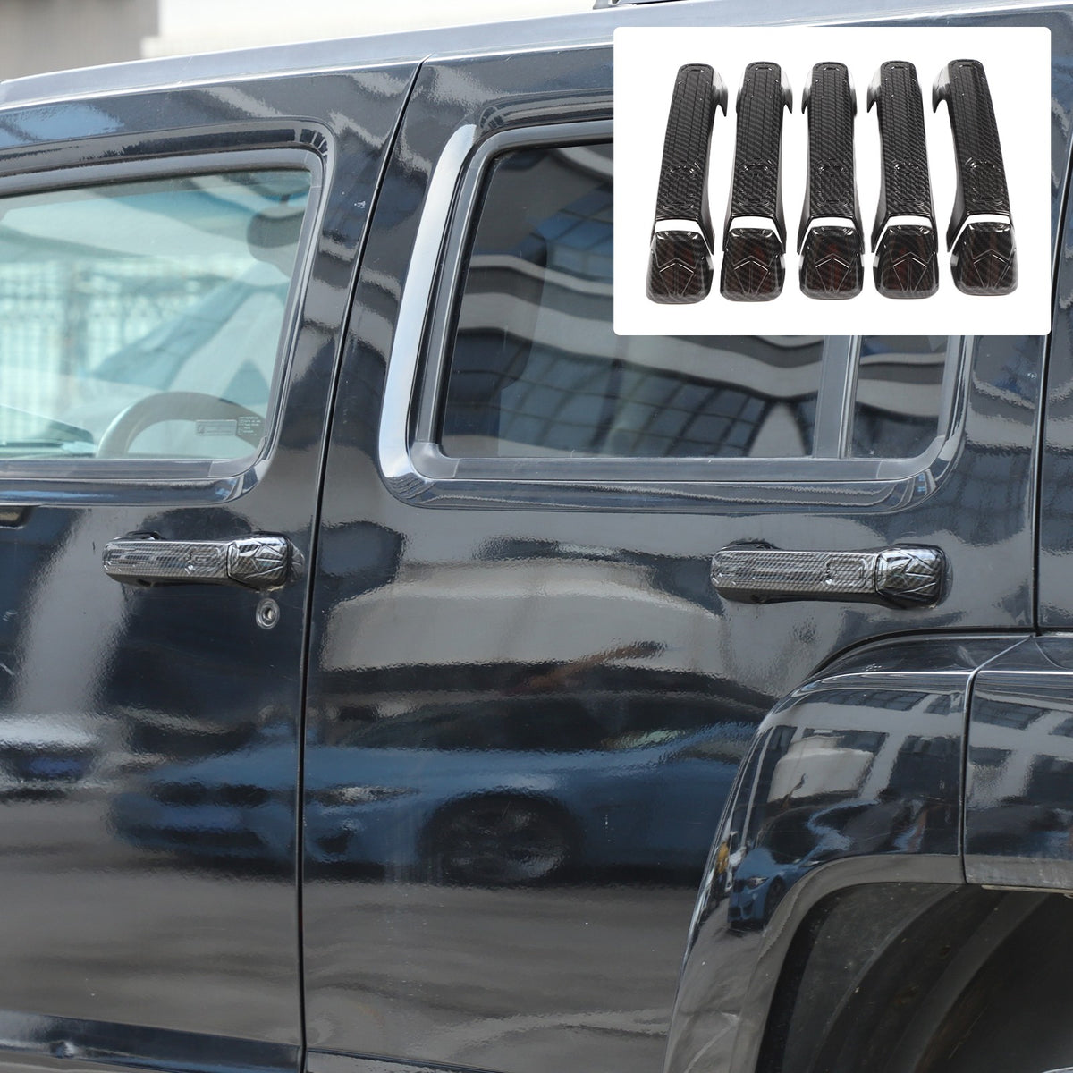 ABS Carbon Fiber Door Handle Tailgate Cover Trim Bezel For Hummer H3 2005-09 US 20