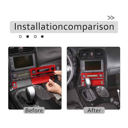 Red Real Carbon Fiber Center Console Air Conditioner Trim For Corvette C6 05-13 21