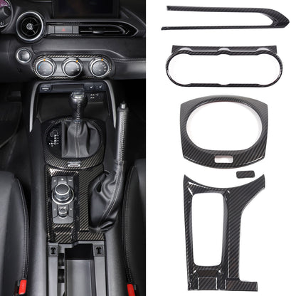 Carbon Fiber Console Full Set Interior Trim Kit For Mazda Miata MX5 MX-5 16-23 1
