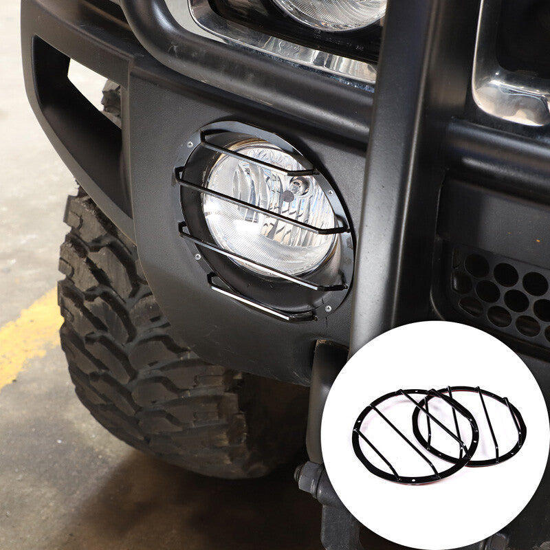 Black Steel Front Fog Light Lamp Frame Cover Trim For Hummer H3 05-09 7