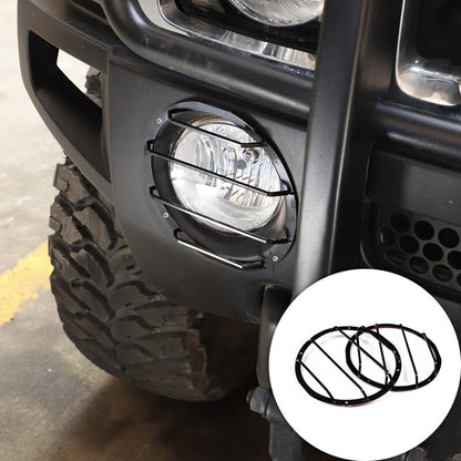 Black Steel Front Fog Light Lamp Frame Cover Trim For Hummer H3 05-09 7