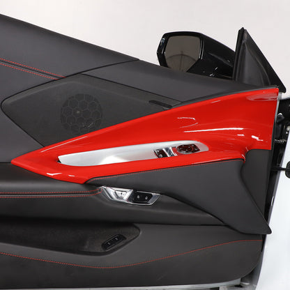 Red Full Interior Set Dash Panel Decor Cover Trim Kit For Corvette C8 2020-25 - Variants 1-5 43