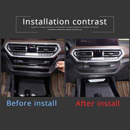 Real Carbon Fiber Air Vent CD Panel Cover Trim For BMW X3 G01 X4 G02 2022-2024 3