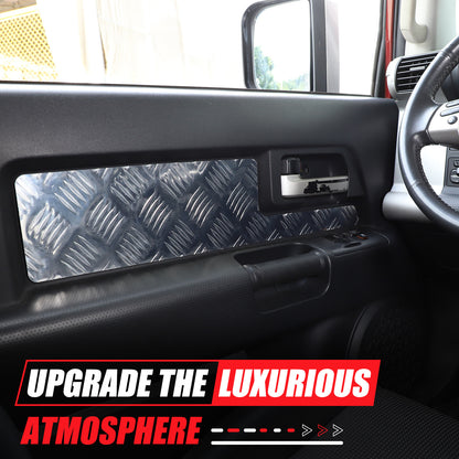 Silver Alloy Interior Car Door Panel Cover Trim For 2007-22 Toyota FJ Cruiser 11
